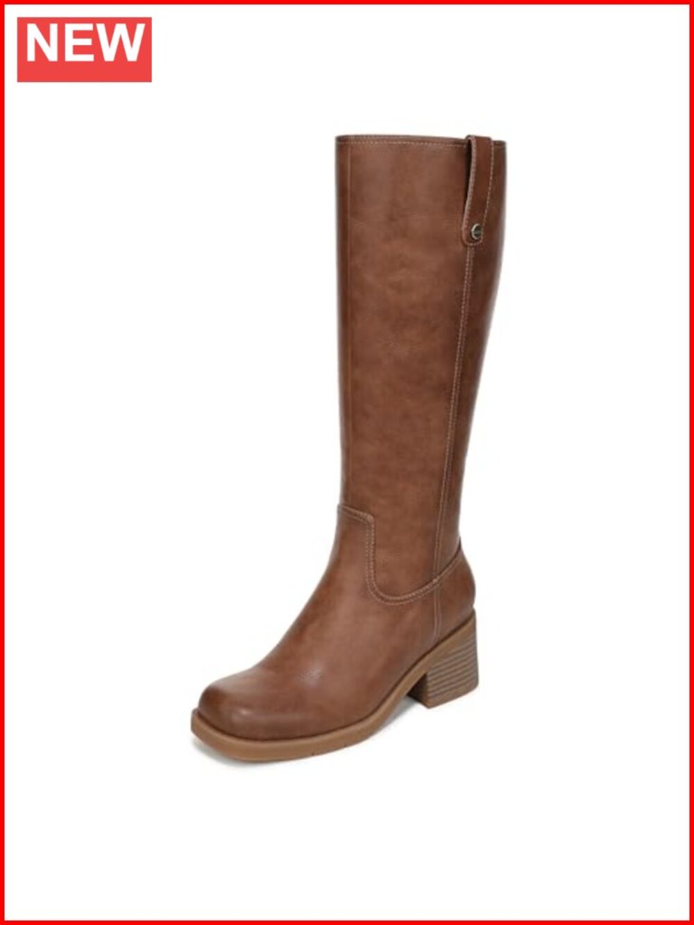 Women's Knee High Western Boots Faux Leather Block Heel Comfort